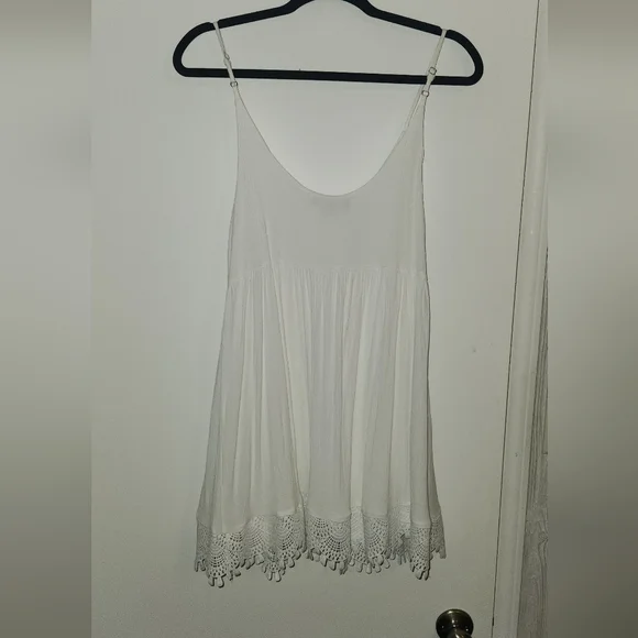 Lulus Rhiannon Ivory Lace Babydoll Dress White - Size S - Picture 3 of 4